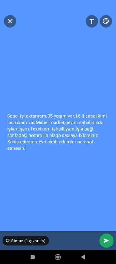 online satici: İş axtarıram — 1