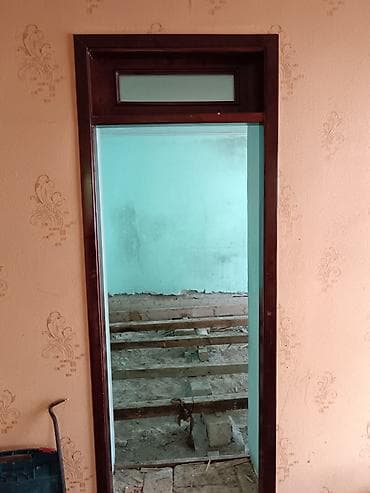 seyif qapl: Taxta otaq qapıları – vitraj şüşəli - Material: massiv taxta (tünd — 2