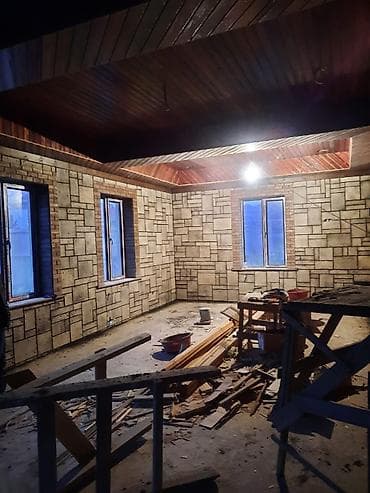 Потолочные работы: Dekorativ daş üzlük və taxta tavan işləri – peşəkar tətbiq - Daxili — 1