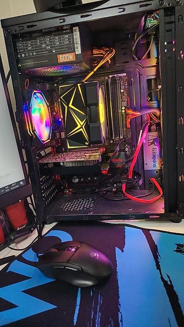 Modemlər və şəbəkə avadanlıqları: Oyun və iş üçün hazır masaüstü kompüter seti - Monitor: MSI əyri — 10