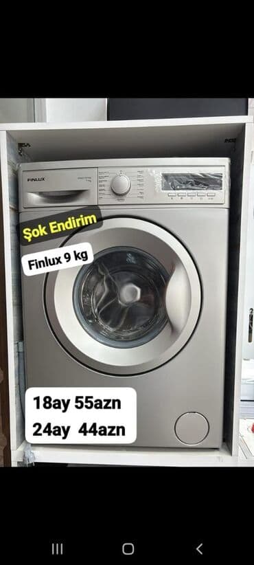 paltaryuyan masin: Paltaryuyan maşın Indesit, 9 kq, Yeni, Avtomat, Qurutmasız, Kredit var, Pulsuz çatdırılma — 1