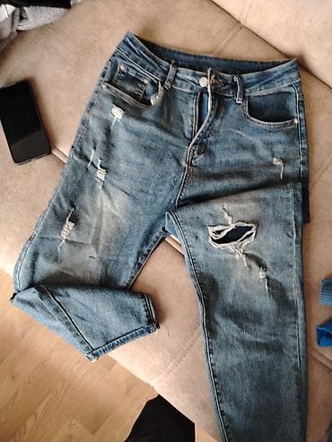 Toy paltarları və aksesuarları: 7 cüt cins şalvar dəsti - Material: klassik denim (pambıq əsaslı). - — 2