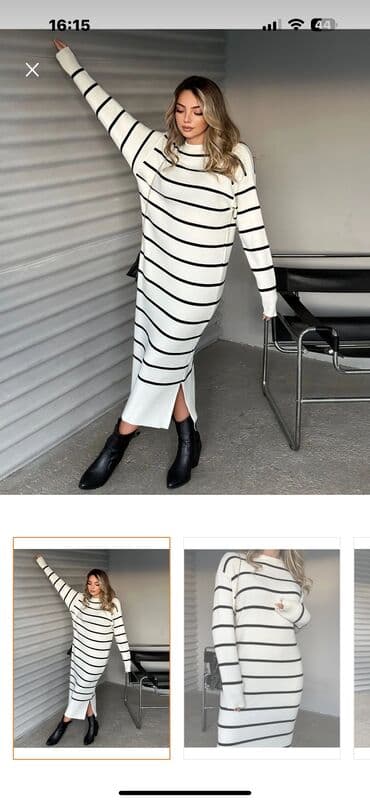 toxunma yun donlar: 🤍 Ağ-qara zolaqlı trikotaj don Yalnız bir dəfə geyinilib, demək olar — 1