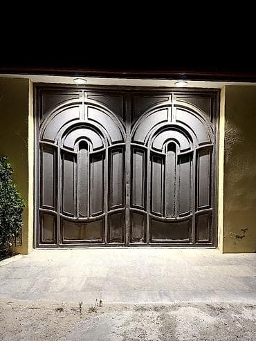 sehf qapi: Metall darvaza – dekorativ naxışlı ikiqat qapı - Material: qalın — 2