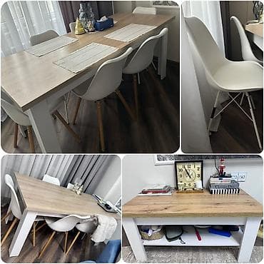 İşlənmiş, Kvadrat masa, 6 stul