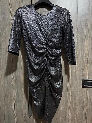 qisa don: Metallic effektli kokteyl/libas - Rəng: tünd boz (metallic parıltılı) — 2