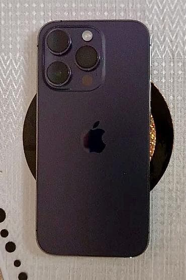 Kompüter, noutbuk və planşetlər: IPhone 14 Pro, 256 GB, Deep Purple, Simsiz şarj, Face ID, Qırıq — 1