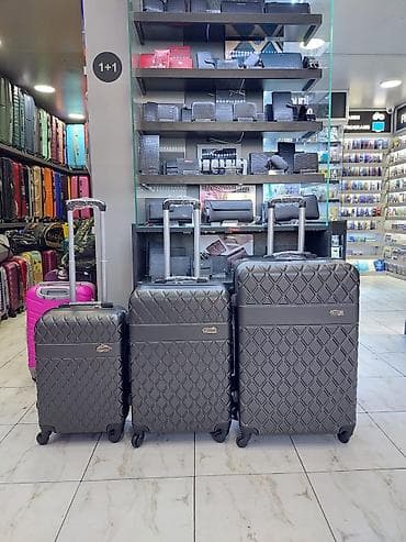 Sərnişin çamadan dəsti – 3 ölçü - Material: yüngül və davamlı sərt