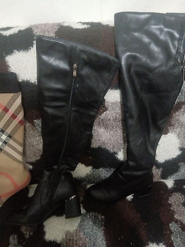 Çəkmələr: Qadın uzun çəkmələr – müxtəlif modellər - Rəng: qara və bej/naxışlı — 3