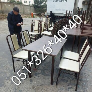 Masa və oturacaq dəstləri: Qonaq otağı üçün, Yeni, Açılan, Dördbucaq masa, 2 stul — 29