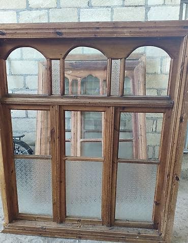 Taxta çərçivəli dekorativ pəncərə dəstləri - Material: təbii ağacdan