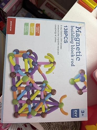 evcik konstruktorları: Maqnitli konstruksiya dəsti – Magnetic building block rod - 138 ədəd — 1