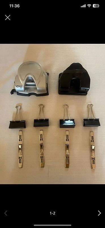 audio sistem: Ofis üçün dəst – kağız dəliyi və kağız sıxacları Tərkib: - 2 ədəd — 1