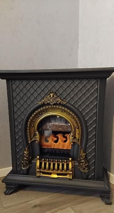 Dekorativ qaz sobası/şömine stili. Iran peçi. Teze almisam. maṣinda