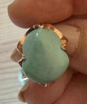 Qızıl sırğalar – yaşıl-mavi təbii daşlı - Dizayn: Həcmli