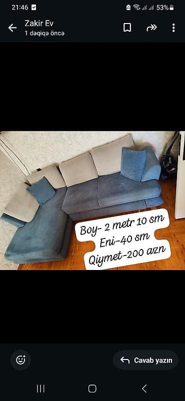 krep parca: Künc divan, İşlənmiş, Bazalı, Parça, Çatdırılma yoxdur — 1