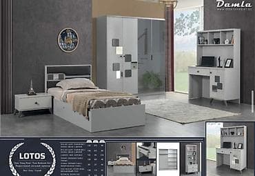 gənc mebel dəsti: LOTOS gənc yataq otağı dəsti – boz rəng palitrası, müasir dizayn və — 1