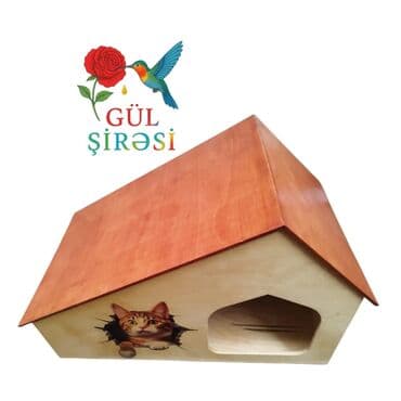 pişik yuva: Taxta pişik evi 🐾 Yeni əl işimiz – taxtadan hazırlanmış, rahat və — 4