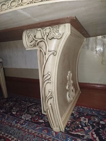 şüşə masalar: Для гостиной, Б/у, Нераскладной, Овальный стол, 8 стульев — 2