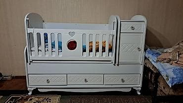 Oğlan və qız üçün, İşlənmiş, Dördbucaq, Beşik, Dəstsiz, Matras ilə, Yellənmə mexanizm ilə