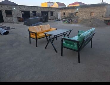 стол кухонный: Dördbucaq masa, Açılmayan, Skameykalar ilə, Metal — 2