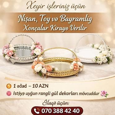 Хонча: Nişan, toy və bayramlar üçün zərif xonçalar kirayə verilir. Metal və — 1