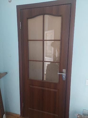 sef qapi: Şüşəli taxta otaq qapısı - Material: ağac (təbii taxta görünüşlü — 2