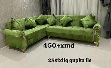 Yaşıl məxməri künc divan dəsti - Ölçü: 28-şikliq qupka ilə lalafo.az -da Yaşıl məxməri künc divan dəsti - Ölçü: 28-şikliq qupka ilə