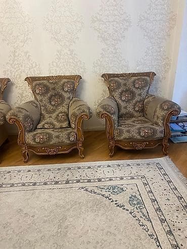vitrin mebel sifarişi: Qonaq desti Temiz taxtadan Divan 2 kreslo jurnalni masa və kamot — 5