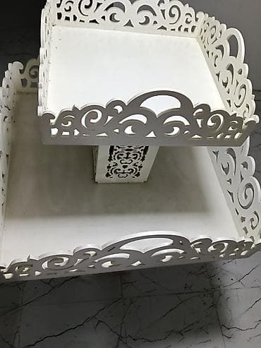 biskivit tortu: Tort və şiriniyyat qabı, rəng - Ağ — 3