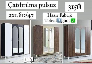 Düz dolab, Yataq otağı üçün, Paltar üçün, 2 qapılı