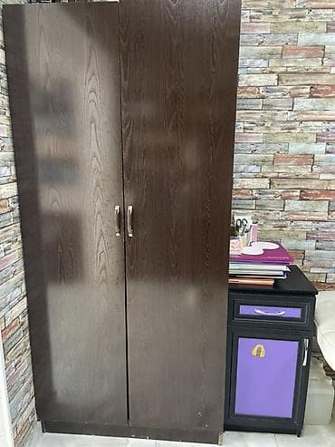 paltarla: 2 qapılı, Qəhvəyi, Açılan, Düz dolab — 3