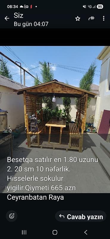 Taxta besetka – bağ və həyətyanı sahələr üçün. - Ölçü: en 1.80 m