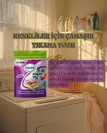 ERSAĞ Rənklilər üçün Çamaşır Yuma Tozu — konsentrat formula, rəngli