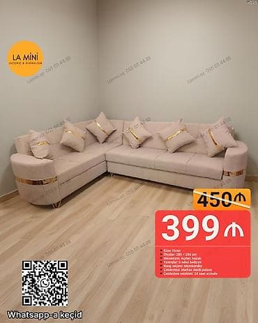 mini divan: Künc divan, Açılan, Bazalı, Şəhərdaxili pulsuz çatdırılma — 1