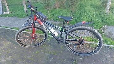 velosipedi: FULL BIKE dağ velosipedi - Çərçivə: yüngül lehimli, qara/qırmızı rəng — 1