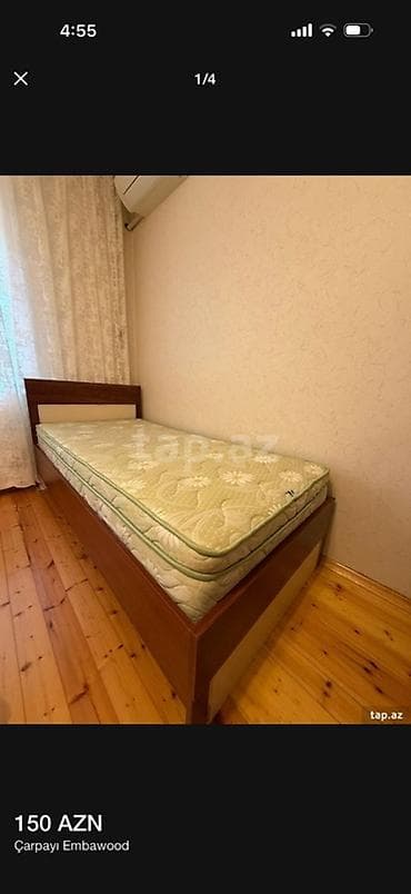 Çarpayılar: Təknəfərlik çarpayı, Matras ilə, Siyirməsiz — 1