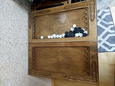 idman şəkilləri: Əl oyma ağac nərd taxtası – tematik dizaynlı kolleksiya nümunəsi - — 2