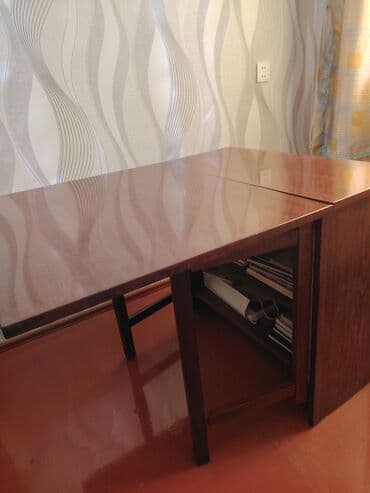 acılıb bağlanan stol: Mətbəx masası, Qatlanan, Taxta, Dördbucaq masa — 3