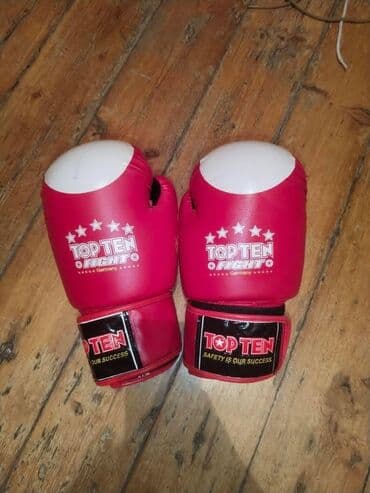 kişi üçün idman əlcəkləri: TOP TEN Fight boks əlcəkləri - Rəng: qırmızı/ağ - Brend və model: TOP — 2