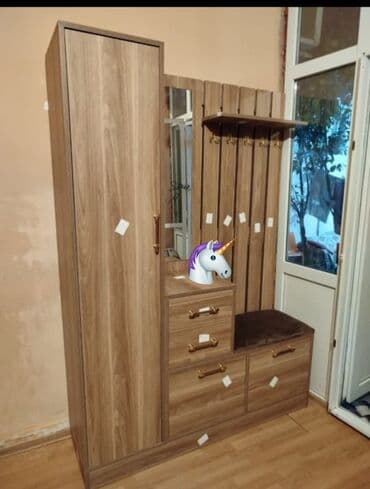 Dəhliz üçün çoxfunksiyalı mebel dəsti - Material: ağac teksturasına