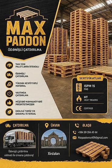 dernegul taxta bazari: MAX PADDON – taxta paletlerin alisi satisi ve istehsalı və ödənişli — 1
