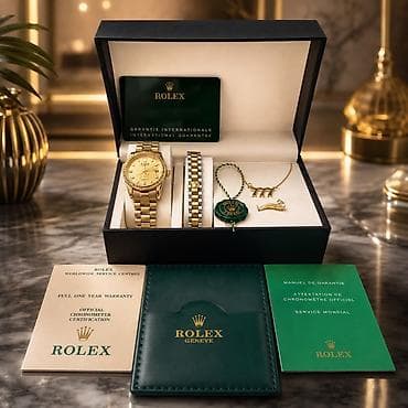 staınless steel saat: Rolex üslubunda lüks saat dəsti. Dəstə qızılı rəngli qol saatı, iki — 4