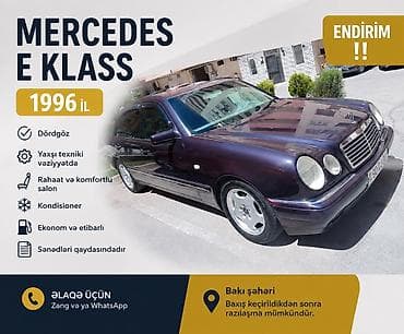 Mercedes E-Klass, 1996 il Xüsusiyyətlər: - Dördgöz kuzov - Yaxşı lalafo.az -da Mercedes E-Klass, 1996 il Xüsusiyyətlər: - Dördgöz kuzov - Yaxşı