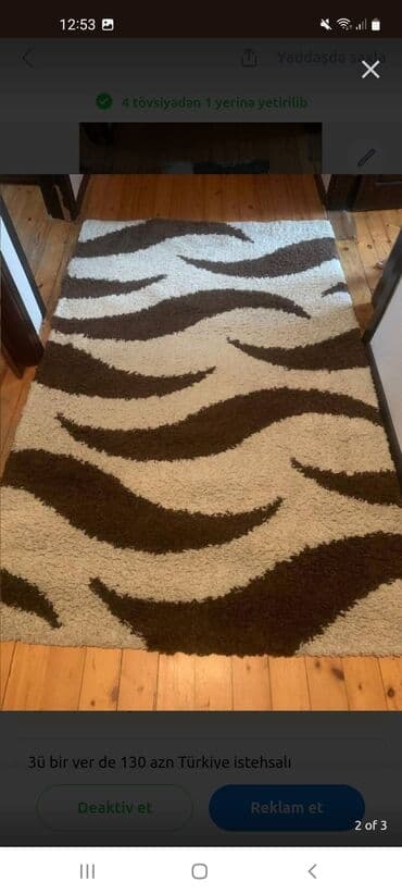 koridor ucun alcipan fiqurlari: Türkiyə istehsalı xalça dəsti - 2ədəd xalça komlekt şəklində - Naqış — 1