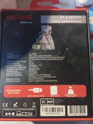 aiwa qulaqciq: İşlənmiş Simsiz (Bluetooth) Qulaqcıqlar, Aiwa, rəng - Yaşıl — 7