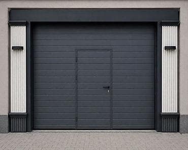 plasmas qapi: Yeni Qaraj darvazası, Seksional, Avtomatik, rəng - Boz, Qapı ilə, Kredit yoxdur — 1