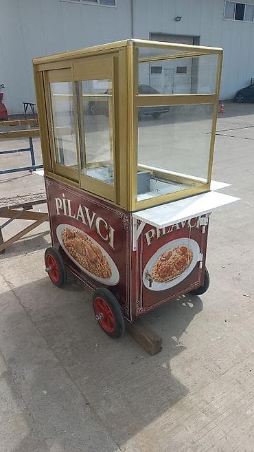 Pilav satışı üçün mobil arabacıq - Dörd təkərli, asan daşınan küçə