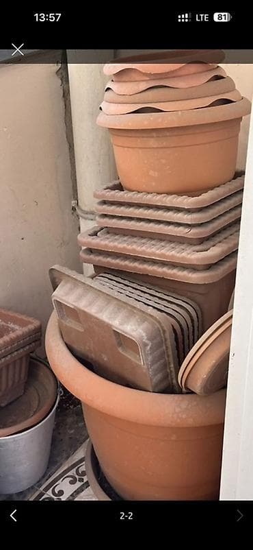 Bağ və balkon üçün plastik dibçəklər dəsti Məhsul təsviri: - Rəng