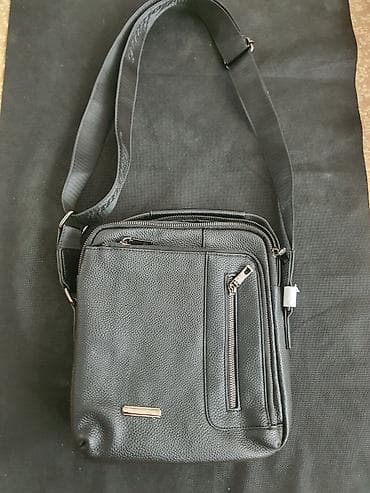 bel sumkasi: MOLTANI kişi çiyn çantası - Rəng: qara - Material: xırda dənəli — 2